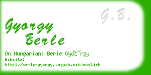 gyorgy berle business card